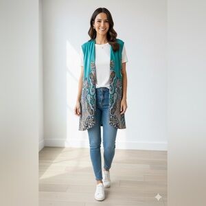 PAPERMOON Women’s/ Teal Green/ Caputo Kimono/ Size M.